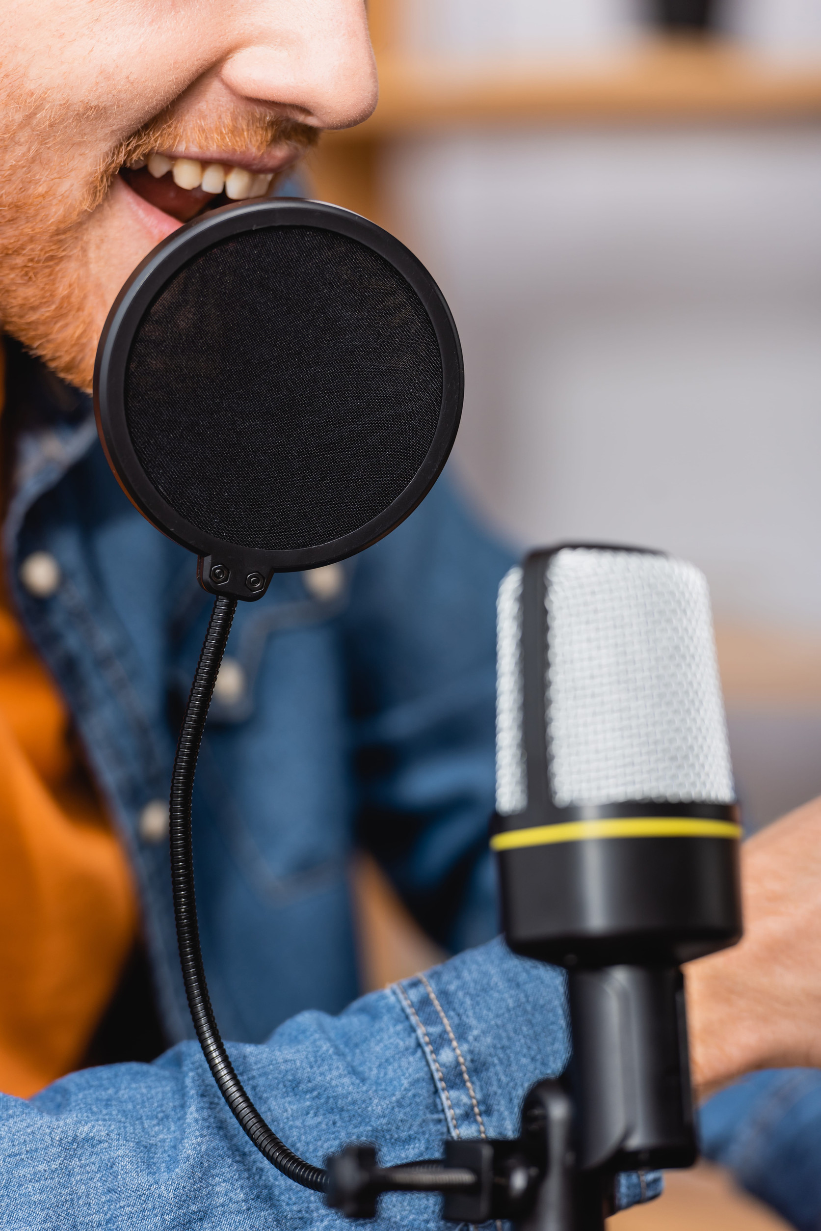 business podcast interview microphone